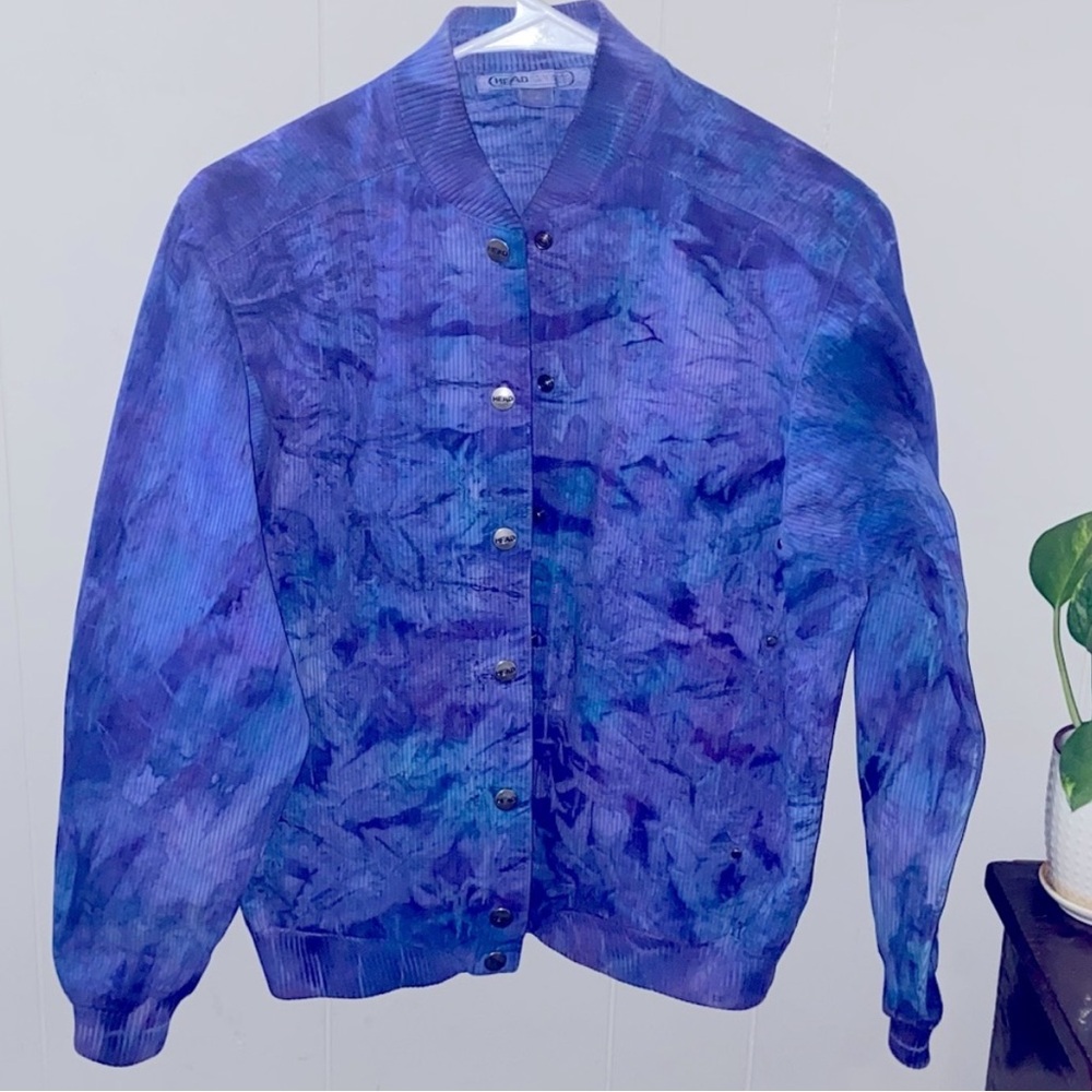 Vintage Head Sport pinstripe tie dye ice dyed jacket Unisex M